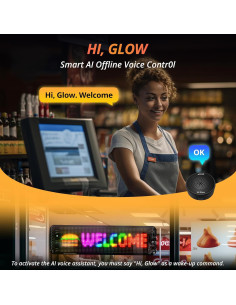 Cartel LED programable ATOTOEXCEL 34.8x10.2cm control de voz 2