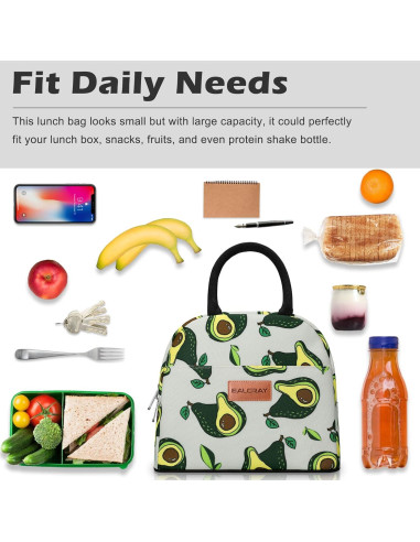 Bolsa de Almuerzo Aislada BALORAY Aguacate 9L para Adultos
