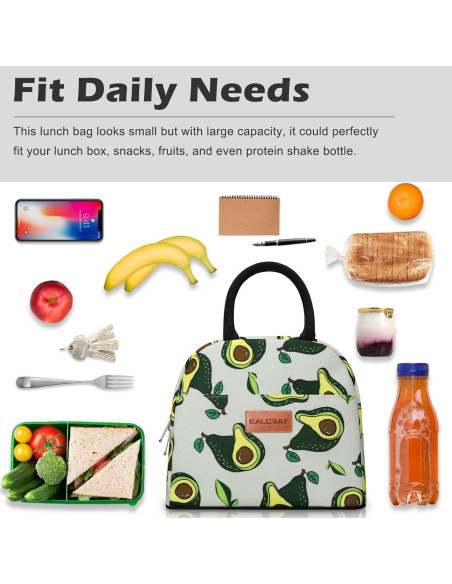 Bolsa de Almuerzo Aislada BALORAY Aguacate 9L para Adultos