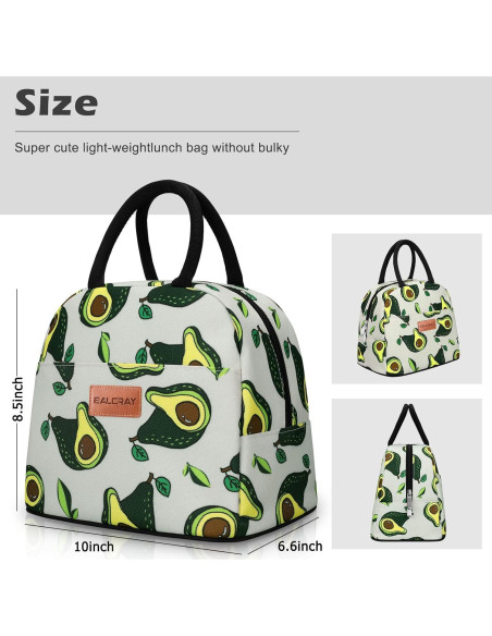 Bolsa de Almuerzo Aislada BALORAY Aguacate 9L para Adultos