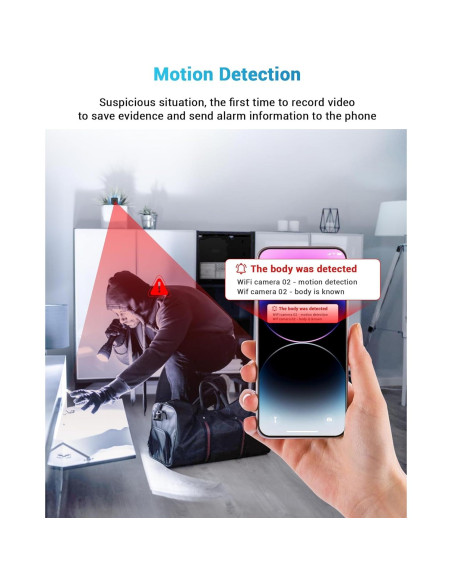 Cámara de Seguridad WiFi 2K FHD Smhawk Mini Negra