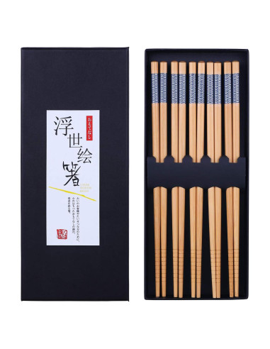 Palillos de Bambú Reutilizables Antner 22.5 cm Estilo Japonés