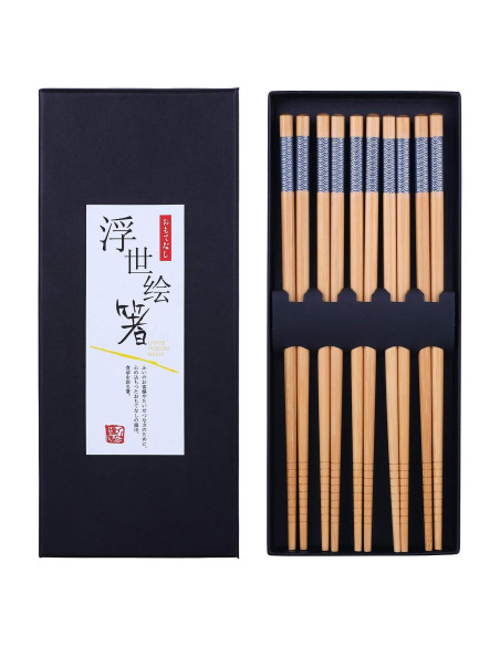 Palillos de Bambú Reutilizables Antner 22.5 cm Estilo Japonés