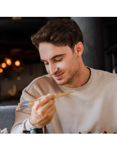 Palillos de Bambú Reutilizables Antner 22.5 cm Estilo Japonés 2