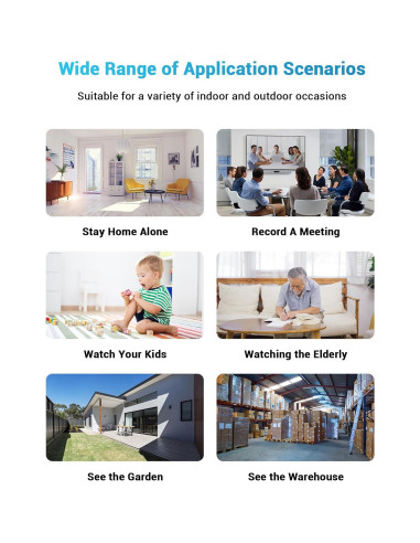 Cámara de Seguridad WiFi 2K FHD Smhawk Mini Negra