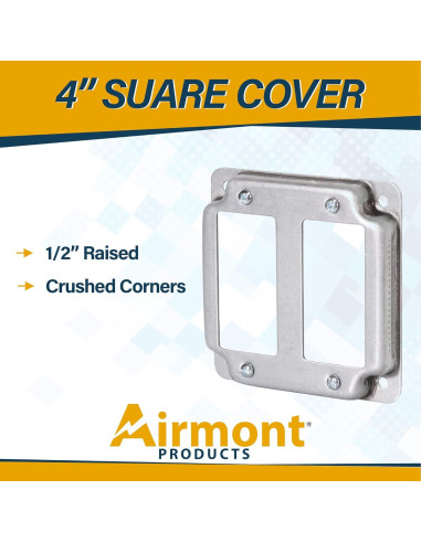 Tapa Eléctrica 4" Airmont AP-12094 2-Gang Acero Galvanizado