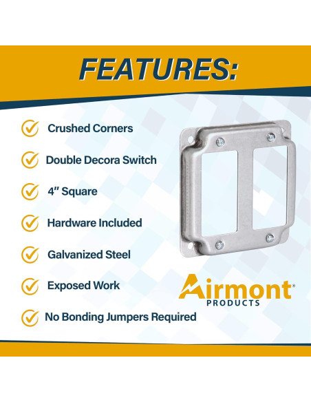 Tapa Eléctrica 4" Airmont AP-12094 2-Gang Acero Galvanizado
