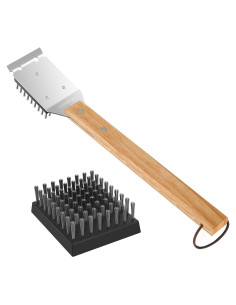 Cepillo y Raspador para Parrilla SIMPLETASTE, Acero Inoxidable