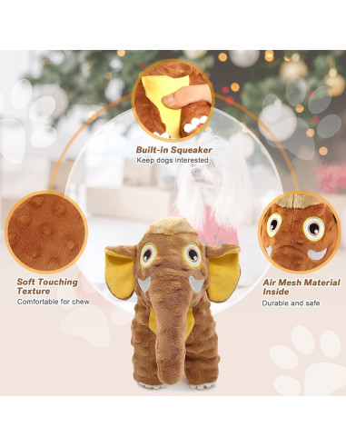 Juguete de Peluche Squeaky para Perros Letsmeet Elefante 24cm