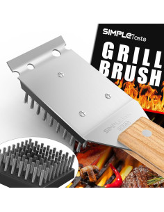 Cepillo y Raspador para Parrilla SIMPLETASTE, Acero Inoxidable 2