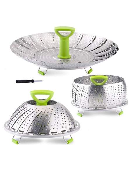 Cesta de Vapor Plegable LTWQLing Acero Inoxidable 13-23 cm
