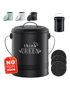 Contenedor de Compost Barnyard Designs 4.54L Negro con Filtros