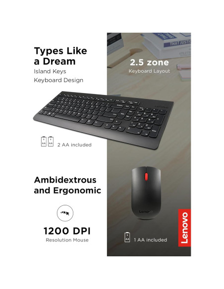 Combo Teclado y Ratón Inalámbrico Lenovo 510 Negro