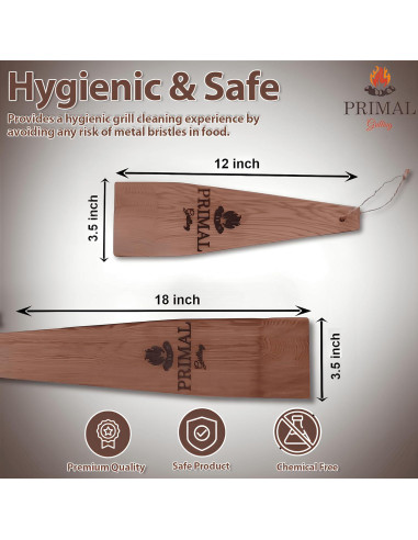 Raspador de BBQ de Madera Primal Grilling - 2 Piezas 45.72 cm