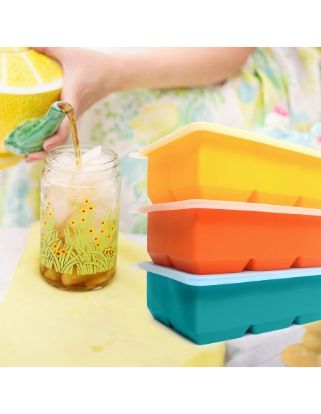Bandejas de Hielo de Silicona Excnorm - 3 Piezas, 6 Cavidades