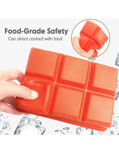 Bandejas de Hielo de Silicona Excnorm - 3 Piezas, 6 Cavidades