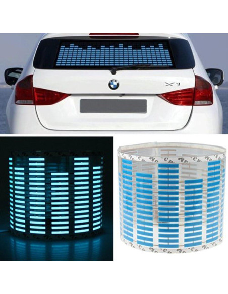 Luz LED Azul ESUPPORT 45x11cm Sensor de Música para Coche