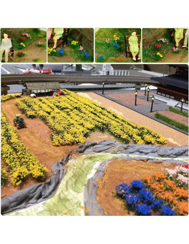 Woohome 106 Pcs Flores Autoadhesivas Rosa y Naranja para Diorama