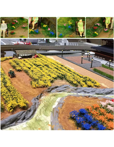 Woohome 106 Pcs Flores Autoadhesivas Rosa y Naranja para Diorama