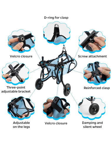 Silla de Ruedas para Perros Pequeños Celestaura Ajustable