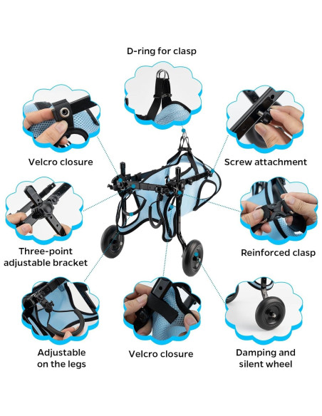 Silla de Ruedas para Perros Pequeños Celestaura Ajustable