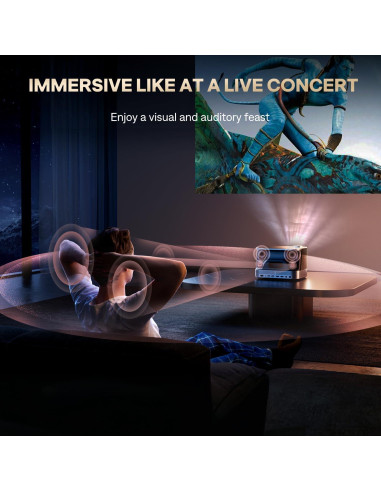 Proyector 3-en-1 Aurzen BOOM 3 1080P 500 ANSI WiFi Bluetooth