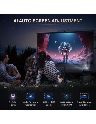 Proyector 3-en-1 Aurzen BOOM 3 1080P 500 ANSI WiFi Bluetooth