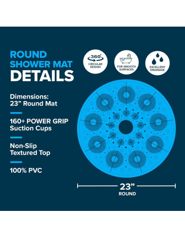 Tapete de Ducha Antideslizante SlipX Solutions 58 cm Vinilo