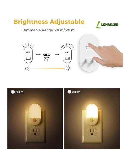 Luz Nocturna con Sensor de Movimiento LOHAS 2Pack 3000K