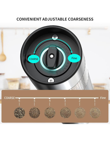 Molinillos Eléctricos de Sal y Pimienta CIRCLE JOY con Base Doble