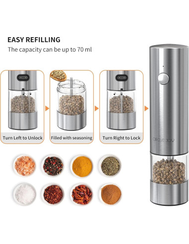 Molinillos Eléctricos de Sal y Pimienta CIRCLE JOY con Base Doble