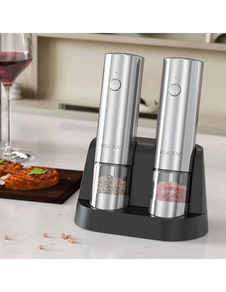 Molinillos Eléctricos de Sal y Pimienta CIRCLE JOY con Base Doble