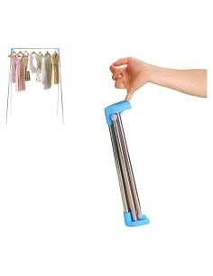 Perchero Plegable Ligtchser Azul para Viajes y Camping 134.62 cm
