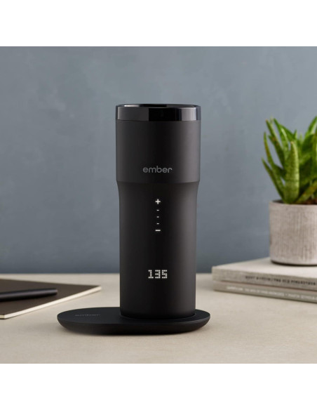 Taza de Viaje Ember 2 con Base de Carga Inalámbrica Negra