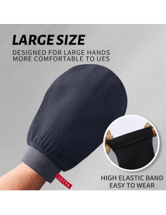 Guantes Exfoliantes LOTTA 2 Pcs Negro Tamaño Grande y Mediano 2