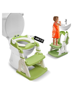 Asiento de Entrenamiento para Baño Bambinao Verde 2-en-1