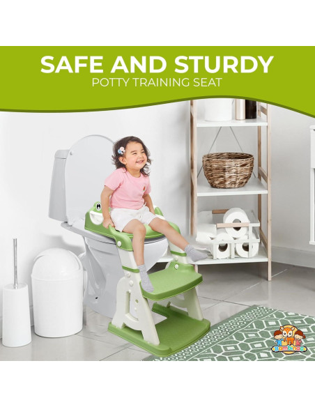 Asiento de Entrenamiento para Baño Bambinao Verde 2-en-1