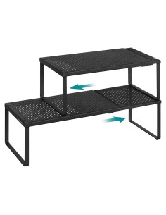 Estantes Expandibles para Especias SONGMICS, Juego de 2, Negro Mate