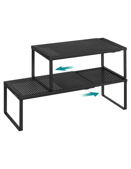 Estantes Expandibles para Especias SONGMICS, Juego de 2, Negro Mate
