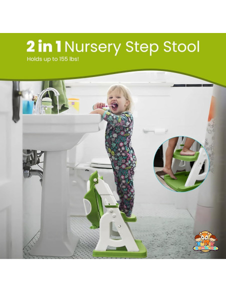 Asiento de Entrenamiento para Baño Bambinao Verde 2-en-1