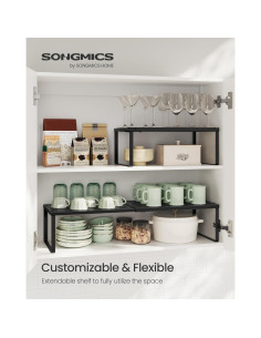 Estantes Expandibles para Especias SONGMICS, Juego de 2, Negro Mate 2