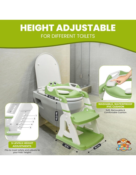 Asiento de Entrenamiento para Baño Bambinao Verde 2-en-1