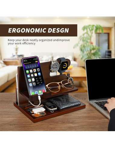 Estación de Acoplamiento de Madera Pinzoveno para Teléfono