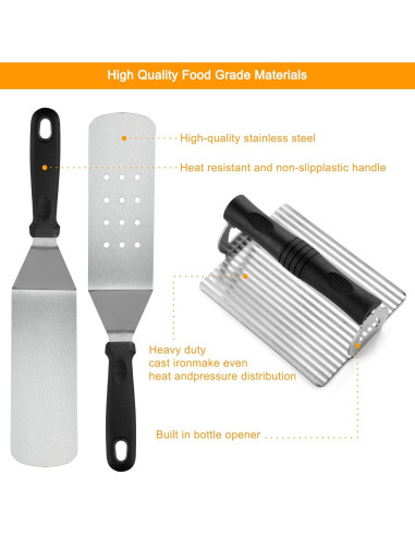 Kit de Accesorios para Plancha POLIGO 28 Piezas - BBQ Profesional