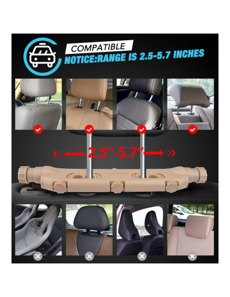 Almohada de Reposacabezas JZCreater Ajustable 180 Beige