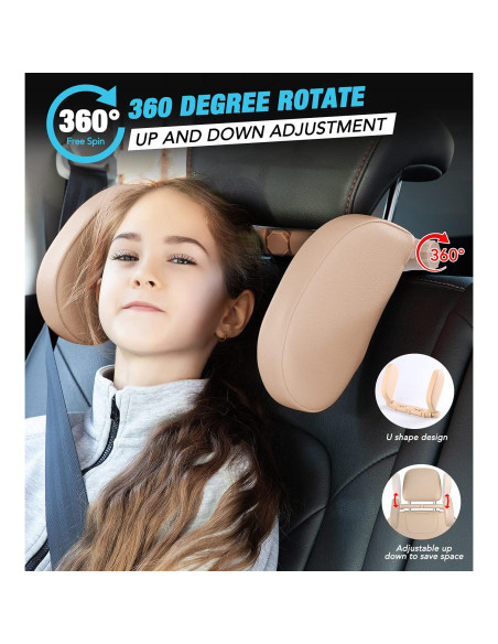 Almohada de Reposacabezas JZCreater Ajustable 180 Beige