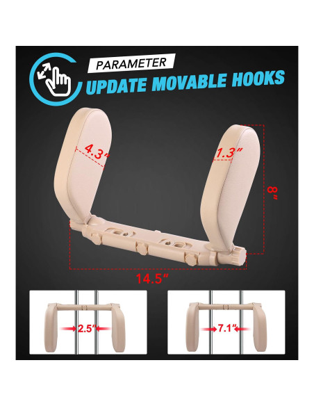 Almohada de Reposacabezas JZCreater Ajustable 180 Beige