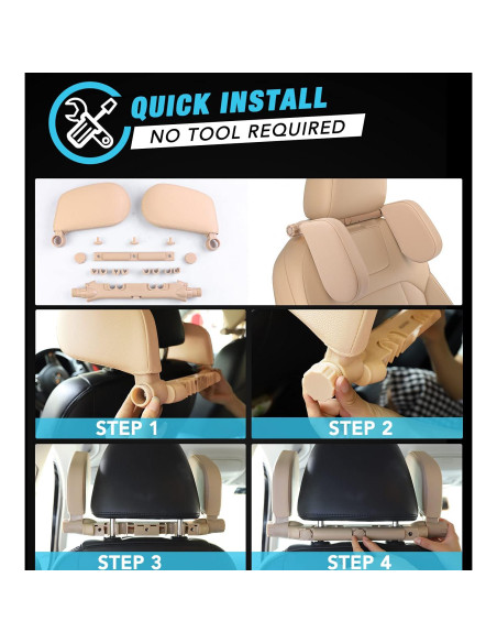 Almohada de Reposacabezas JZCreater Ajustable 180 Beige