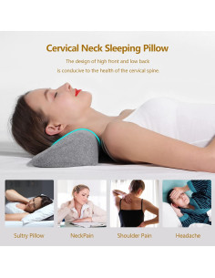 Cojín Cervical 2 en 1 Cozyhealth Espuma Viscoelástica Gris 2