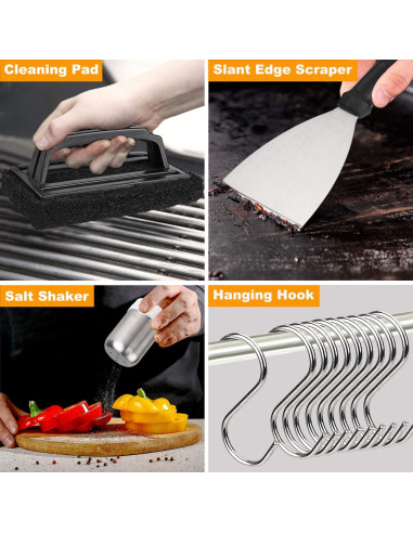 Kit de Accesorios para Plancha POLIGO 28 Piezas - BBQ Profesional